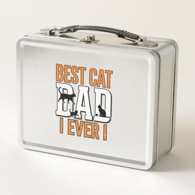 Lunch Box Meilleur Papa Chat du Monde Design de Chemise Vint (Devant)