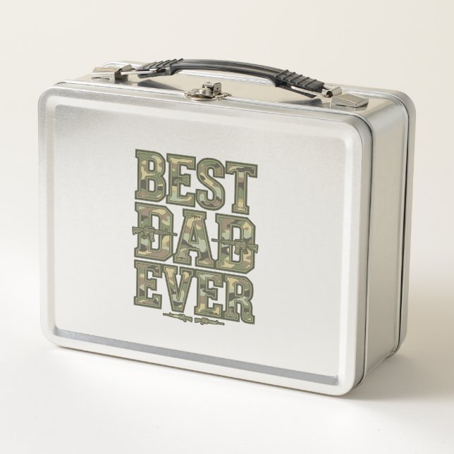 Lunch Box Meilleur Papa de Tous les Temps Camo Design de Gra (Devant)