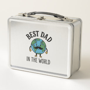 Lunch Box Meilleur Papa du Monde Earth Moustache Shirt Desig