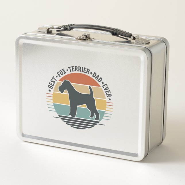 Lunch Box Meilleur Papa Fox Terrier Vintage T-Shirt Chien_1 (Devant)