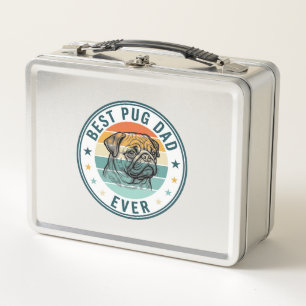 Lunch Box Meilleur papa Pug Ever Vintage Gravure T-shirt pou