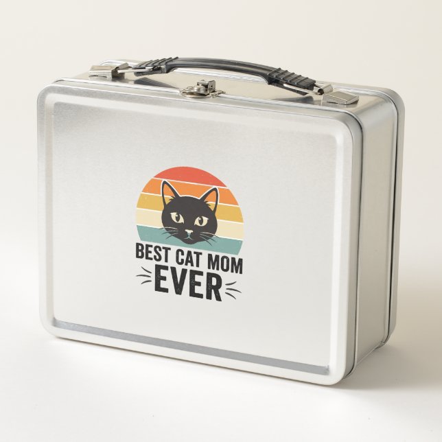 Lunch Box Meilleure Maman de Chat Retro Visage de Chat Desig (Devant)