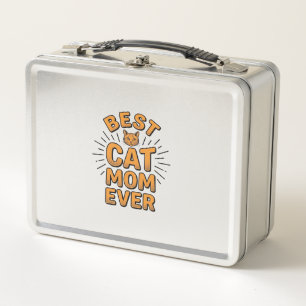 Lunch Box Meilleure Maman de Chat Vintage Gravure Design_1