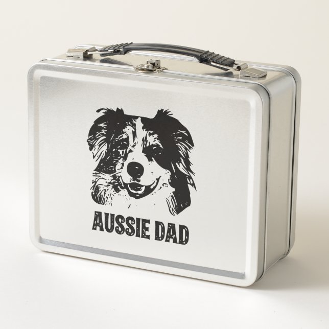 Lunch Box Mens Aussie Papa - Australian Shepherd Chien Papa (Devant)