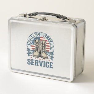 Lunch Box Merci Vétéran Patriotique Bottes Service Chemise_1