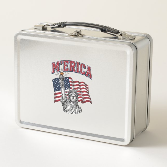 Lunch Box MERICA Vintage Liberté Patriotique (Devant)
