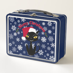 Lunch Box Merry Christmas Kitty Cat