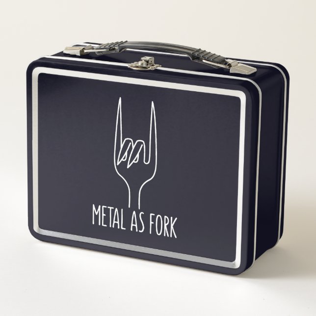 Lunch Box Métal comme Fork Drôle Rock sur la conception de c (Devant)