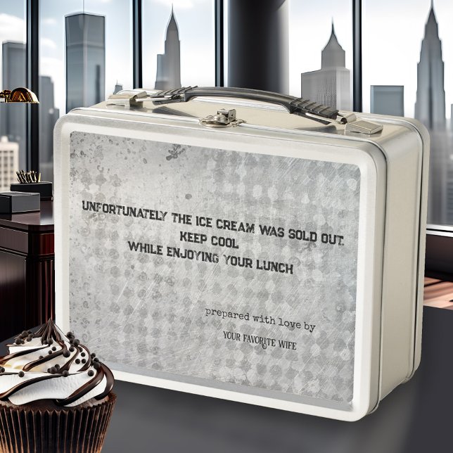 Lunch Box Métallique citation amusant mari (Lunch Box featuring a grunge metallic design with your custom (funny or other) quote. Husband gift)