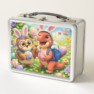 Lunch Box Mignon lapin de Pâques dinosaure et hibou pastel m