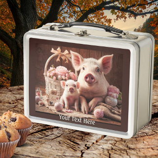 Lunch Box Mignonne maman et cochon enfant
