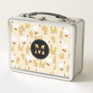 Lunch Box Mignonne Mère Canard & Bébé Motif Monogramme