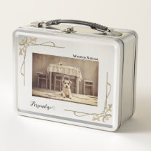 Mignonne Petite Valise pour Chien Terrier Vintage