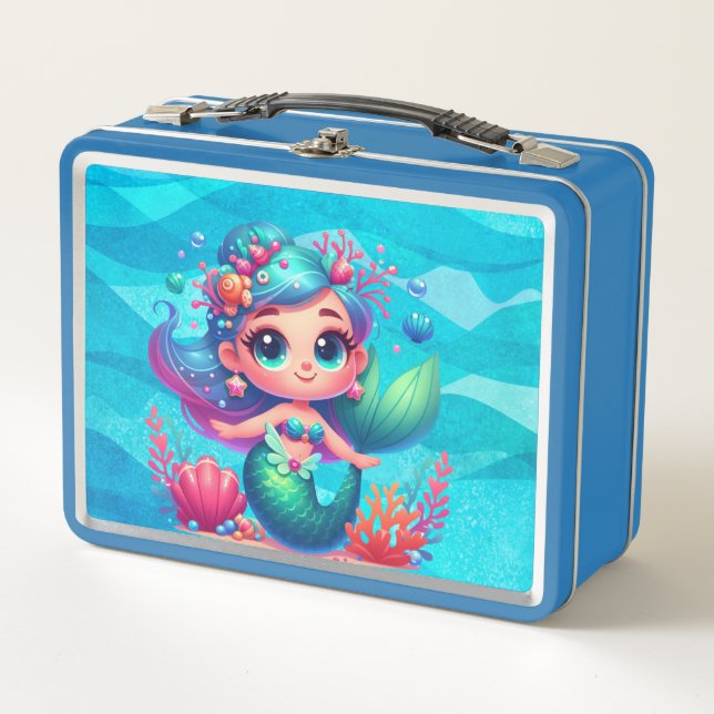 Lunch Box Mignonne sirène sous-marine (Devant)