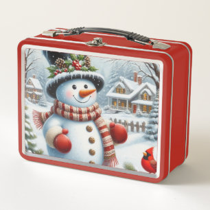 Lunch Box Mignonne, Vintage/Whimsical bonhomme de neige de N