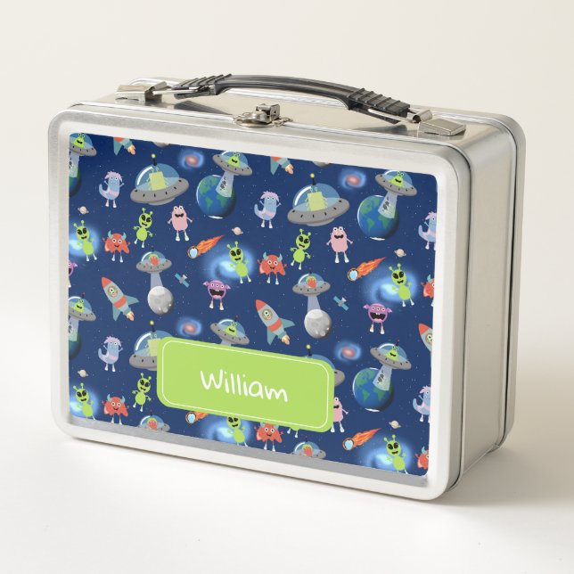 Lunch Box Mignons monstres aliens modernes espace enfants éc (Devant)