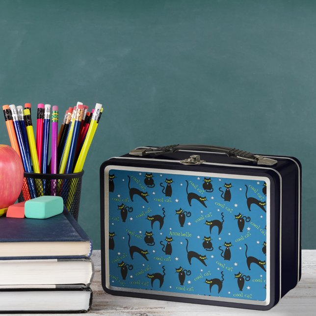 Lunch Box Mod Black Cats Nom personnalisé (Créateur téléchargé)