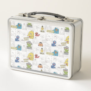 Lunch Box Modèle de bande dessinée vintage de Rue Sésame