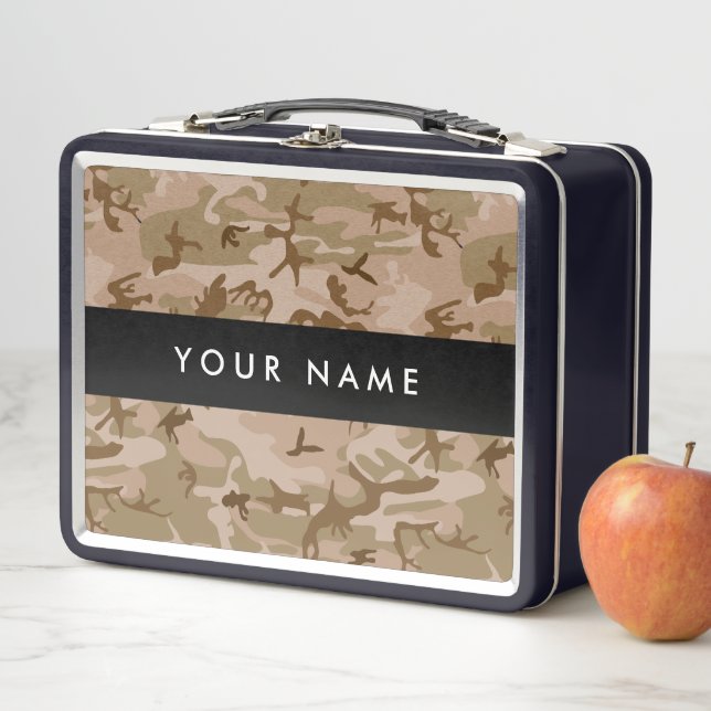 Lunch Box Modèle de camouflage du désert, Votre nom, Personn (En situation)