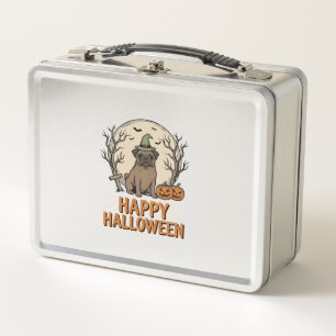 Lunch Box Modèle de chemise vintage Halloween Pug Chapeau de