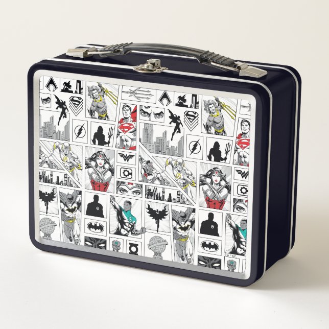Lunch Box Modèle de panneau héroïque de la Ligue de justice (Devant)
