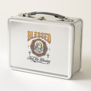 Lunch Box Modèle de T-shirt avec gravure vintage chrétienne