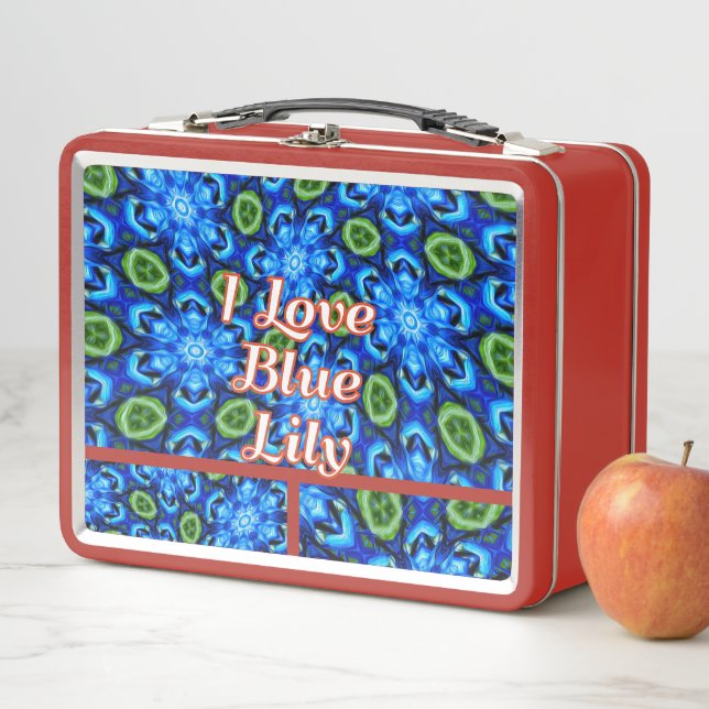 Lunch Box Modèle Floral bleu Abstrait (En situation)