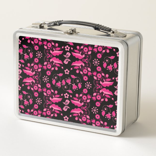 Lunch Box Modèle floral rose moderne scandinave (Devant)