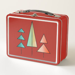 Lunch Box moderne arc-en-ciel arbres roses sarcelle simple m