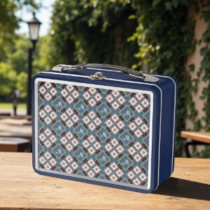 Lunch Box Moderne Chic géométrique Motif de monographie flor