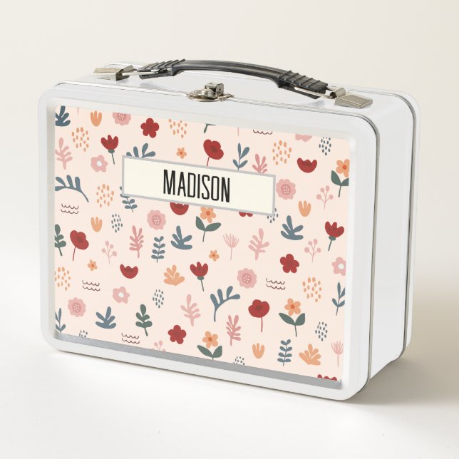 Lunch Box Moderne Cute Motif esthétique Fleur (Devant)