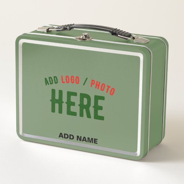 LUNCH BOX MODERNE MODERNE PERSONNALISABLE VERT VÉRIFIÉ MARQU (Devant)