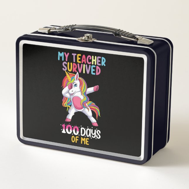 Lunch Box Mon professeur a survécu 100 jours de moi Licorne  (Devant)
