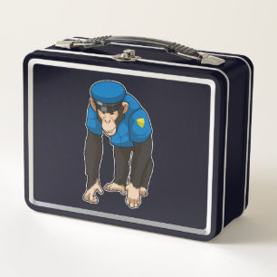 Lunch Box Monkey as Police officer with Uniform