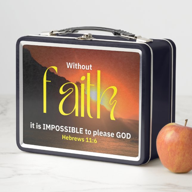 Lunch Box Monogram FAITH Inspirational Christian (En situation)