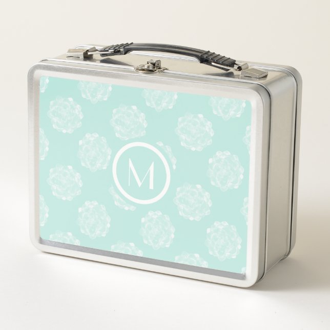 Lunch Box Monogramme | Bonheur des Plantes | Pastel Succulen (Devant)