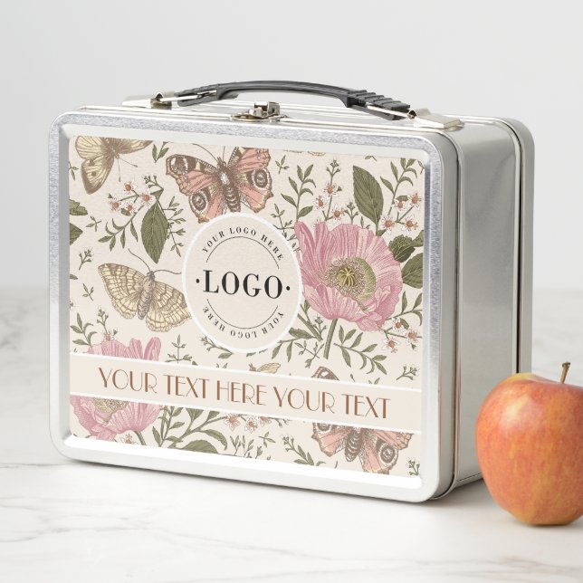 Lunch Box Monogramme botanique Fleur sauvage moderne et tend (En situation)