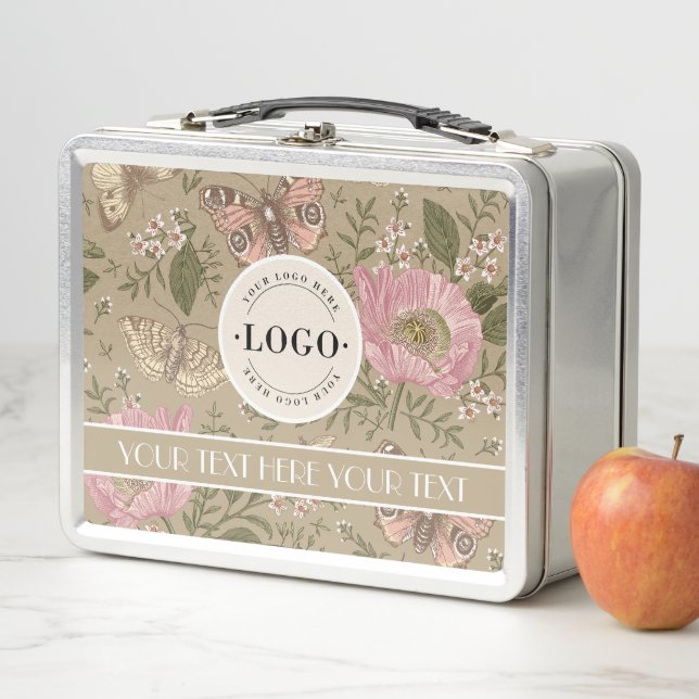 Lunch Box Monogramme botanique Fleur sauvage moderne et tend (En situation)