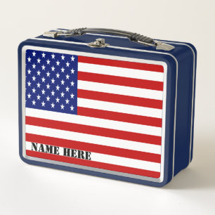 Lunch Box Monogramme Classique du Drapeau Américain Patrioti