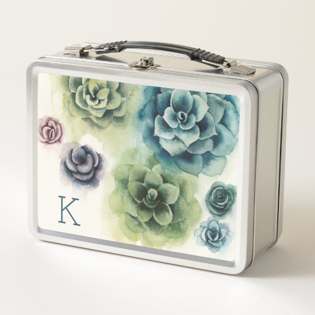 Lunch Box Monogramme | Cluster de succulents (Devant)