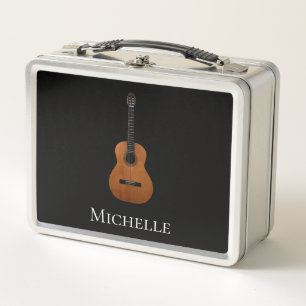 Lunch Box Monogramme de guitare noir et blanc