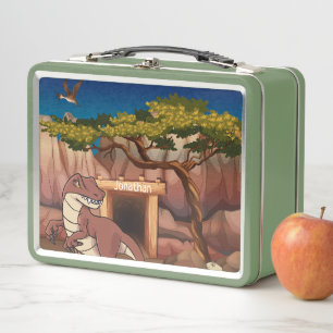 Lunch Box Monogramme de retour à l'école de mignons dinosaur