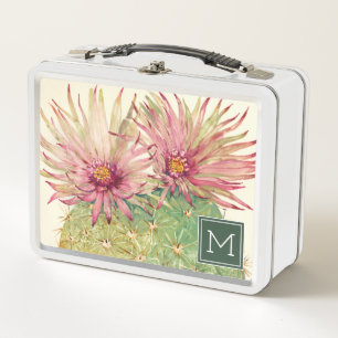 Lunch Box Monogramme Fleurs roses de cactus