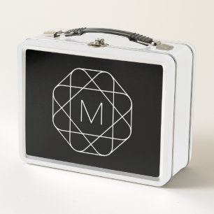 Lunch Box Monogramme géométrique noir et blanc
