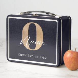 Lunch Box Monogramme moderne O & Nom initial Personnalisé