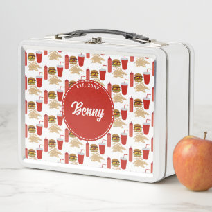 Lunch Box Monogramme Motif de hamburger de restauration rapi