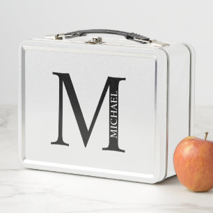 Lunch Box Monogramme personnalisé et nom Boîte à lunch métal