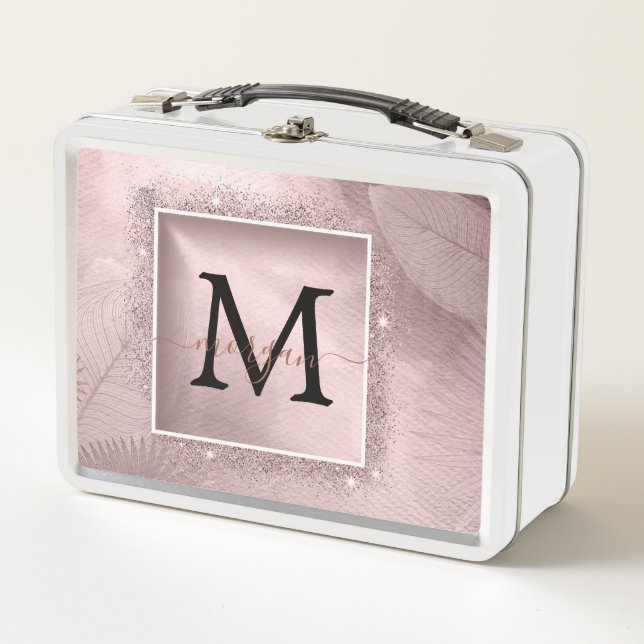 Lunch Box Monogramme rose Parties scintillant or (Devant)