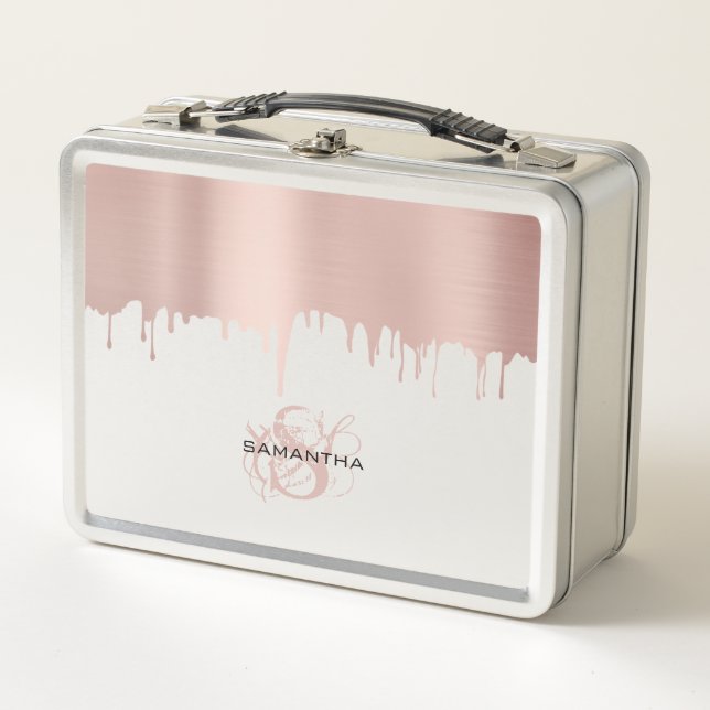 Lunch Box Monogramme Rose tendance Pink Gold (Devant)