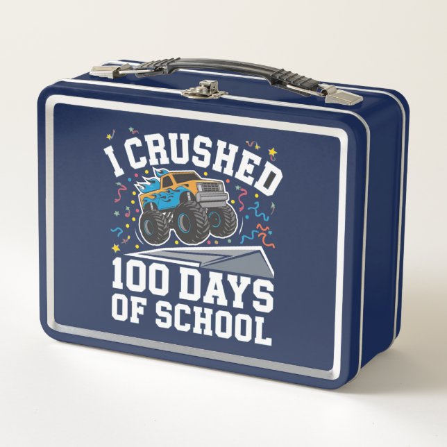 Lunch Box Monstre camion 100 jours d'école 100e jour d'école (Devant)